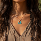 Z ARRON DESIGN Colar com pingente de fio de cobre Serenity Moonstone