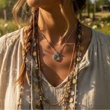 Z ARRON DESIGN Serenity Moonstone kobbertråd anheng halskjede