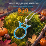♉ GEMSTONE JEWELRY EVENT Taurus Opal Zodiac Necklace  – April 20 to May 20