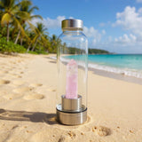 Bouteille d'eau en cristal + étui de transport