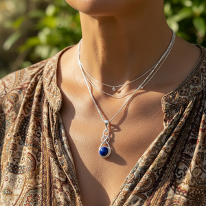 Z ARRON DESIGN Collier avec pendentif en fil de cuivre et pierre de lune Serenity