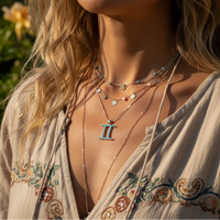 Z ARRON DESIGN Collier avec pendentif en fil de cuivre et pierre de lune Serenity