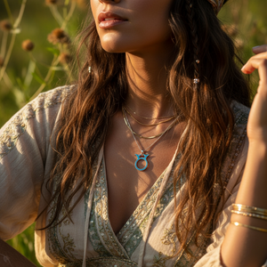 Z ARRON DESIGN Collier avec pendentif en fil de cuivre et pierre de lune Serenity