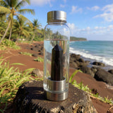 Bouteille d'eau en cristal + étui de transport
