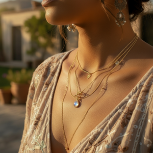 Z ARRON DESIGN Collier avec pendentif en fil de cuivre et pierre de lune Serenity