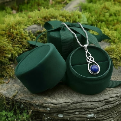 Lapis Lazuli Infinity Knot Silver Necklace
