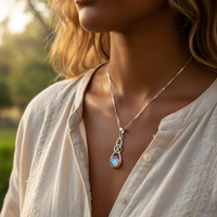 Z ARRON DESIGN Collier avec pendentif en fil de cuivre et pierre de lune Serenity