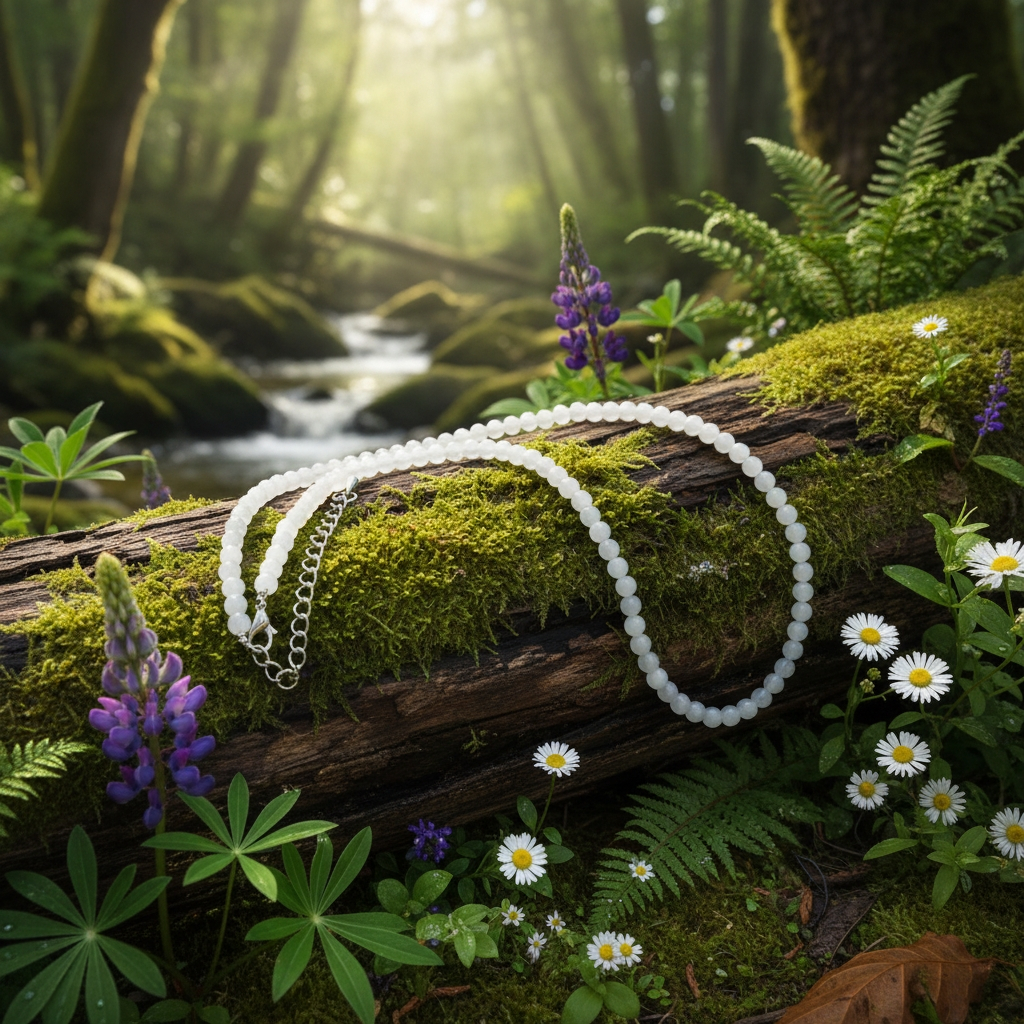 White Jade - 7th Chakra Stone Necklace