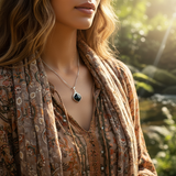 Z ARRON DESIGN Collier avec pendentif en fil de cuivre et pierre de lune Serenity