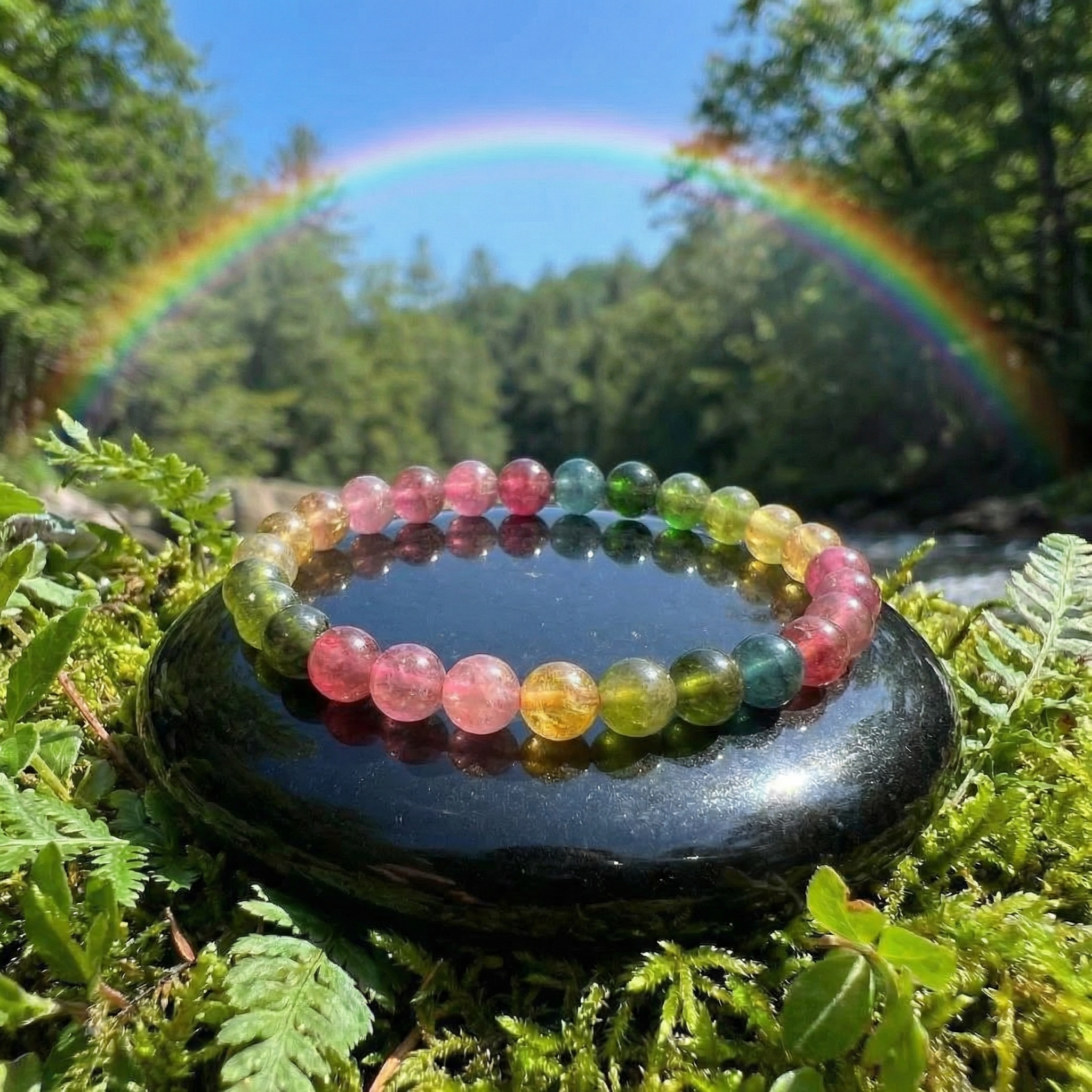 Collectors Rare Watermelon Tourmaline Gemstone Mala Bracelet – Spirit ...