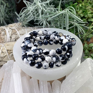 Pulsera Mala Orca Jaspe Con Bolsa De Terciopelo