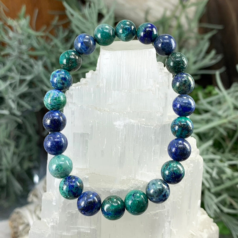 Pulseira Mala Azurite Com Bolsa De Veludo