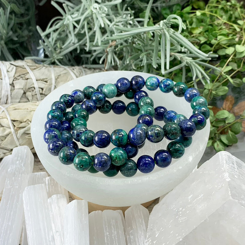 Pulseira Mala Azurite Com Bolsa De Veludo