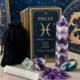 ♓ Peixes - 19 de fevereiro a 20 de março - Conjunto Zodiac Crystal Fusion com bolsa