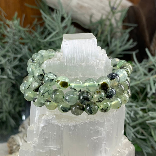 Bracciale Mala Prehnite con custodia in velluto