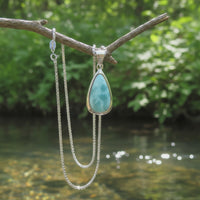 Larimar Teardrop Pendant Necklace