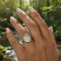 Z ARRON DESIGN Collier avec pendentif en fil de cuivre et pierre de lune Serenity