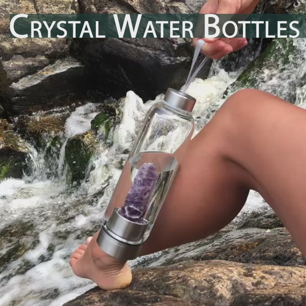 Krystallvannflaske + bæreveske