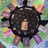 🌙13 Crystals Sacred Feminine Crystals & Oracle Cards - Velvet Pouch Set - PLUS BONUS GIFT - 1 DAY SPECIAL - FREE Velvet Gridding Cloth
