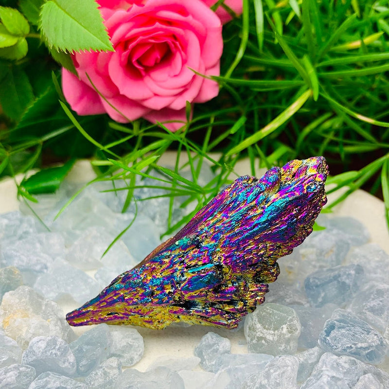 Rainbow Peacock Kyanite Fan - rawstone