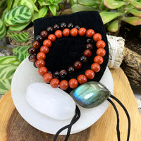 Conjunto de pulseira Root Chakra Mala 🌈