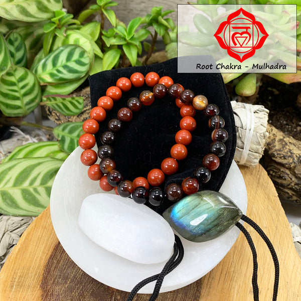 Root Chakra Mala armbåndsett 🌈