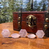 Cristal à facettes à géométrie sacrée de quartz rose