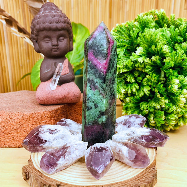 WORKING ON Ruby Zoiste & Amethyst Passion & Patience Manifesting Set - Ruby In Zoisite + Amethyst Manifesting Set - Gift Cards
