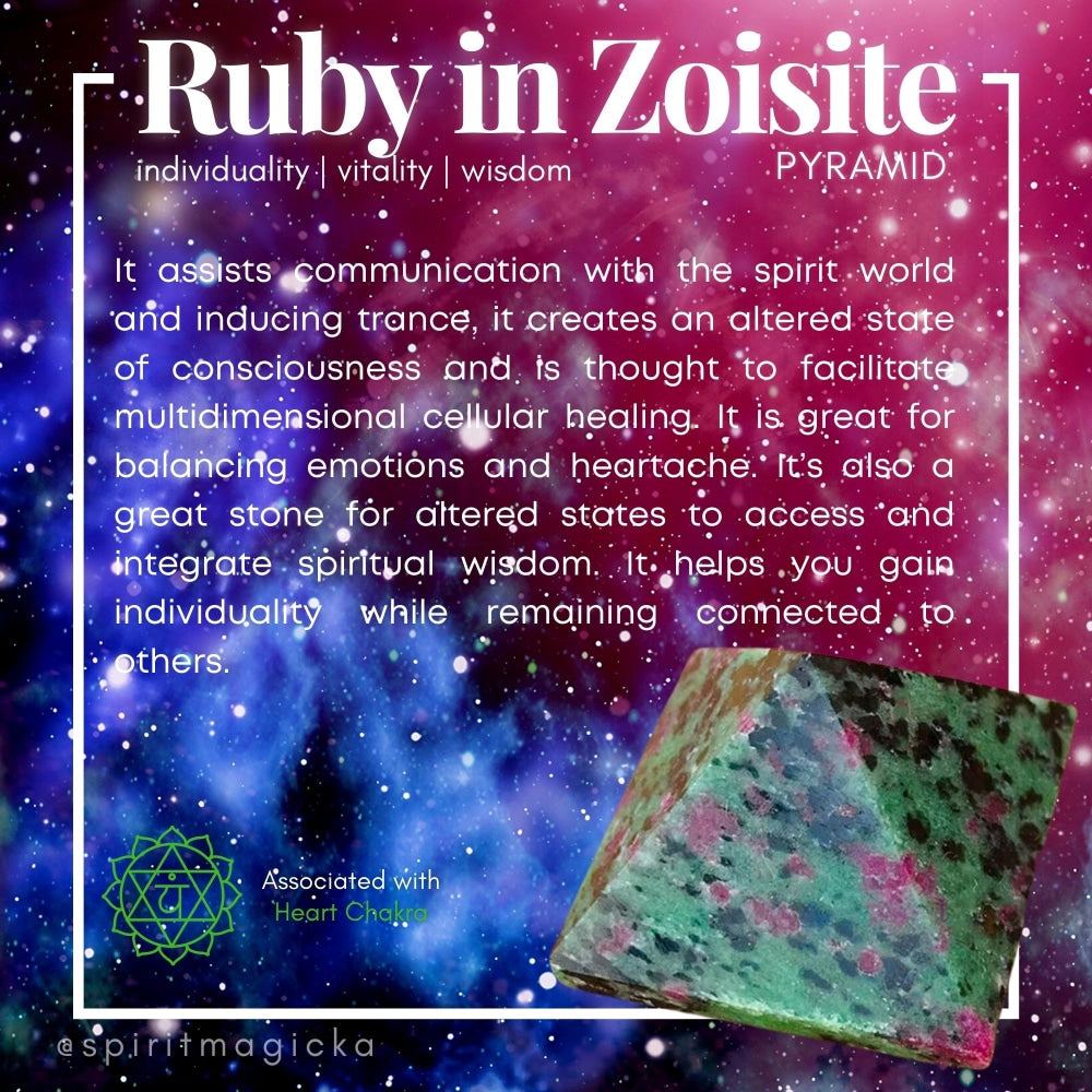 Ruby in Zoisite Pyramid - Medium – Spirit Magicka