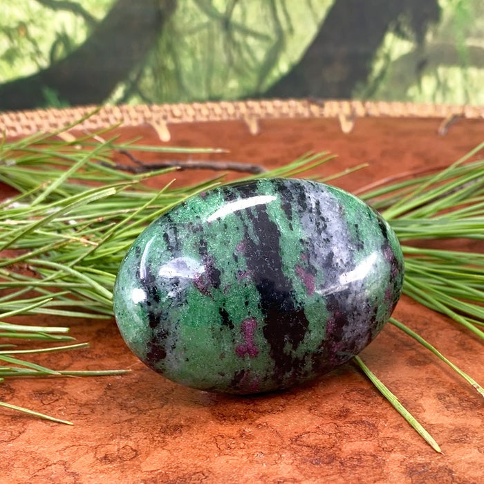 FREE GIVEAWAY! Ruby in Zoisite Palmstone - (Just Pay Cost of Shipping)