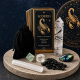 ♏ Skorpionen - 23. oktober - 21. november - Zodiac Crystal Fusion-sett med veske