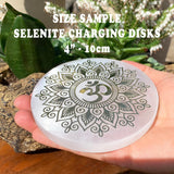 ZZZZZZ PRICING Selenite Seed Of Life Seven Chakra Disk - wand