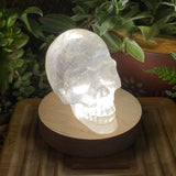 Luz ambiente de cristal (crânio de quartzo médio)