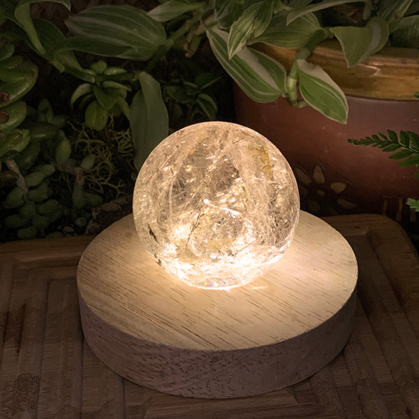 Crystal Mood Light (esfera de quartzo esfumaçado-médio)