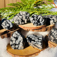 WORKING ON Snowflake Black Obsidian Rough - rawstone