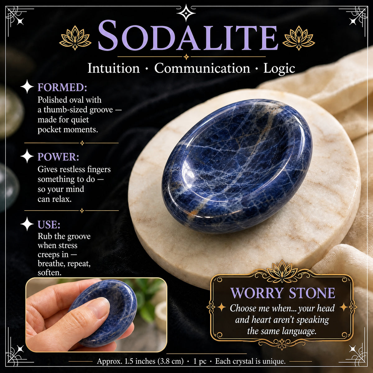 Sodalite Worry Stone