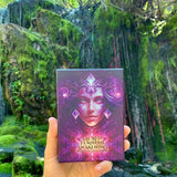 🌙 Deck Oracle d'éveil féminin sacré et ensemble de 13 compagnons de cristal