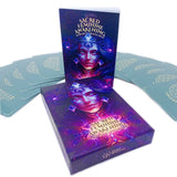 🌙 Deck Oracle d'éveil féminin sacré et ensemble de 13 compagnons de cristal