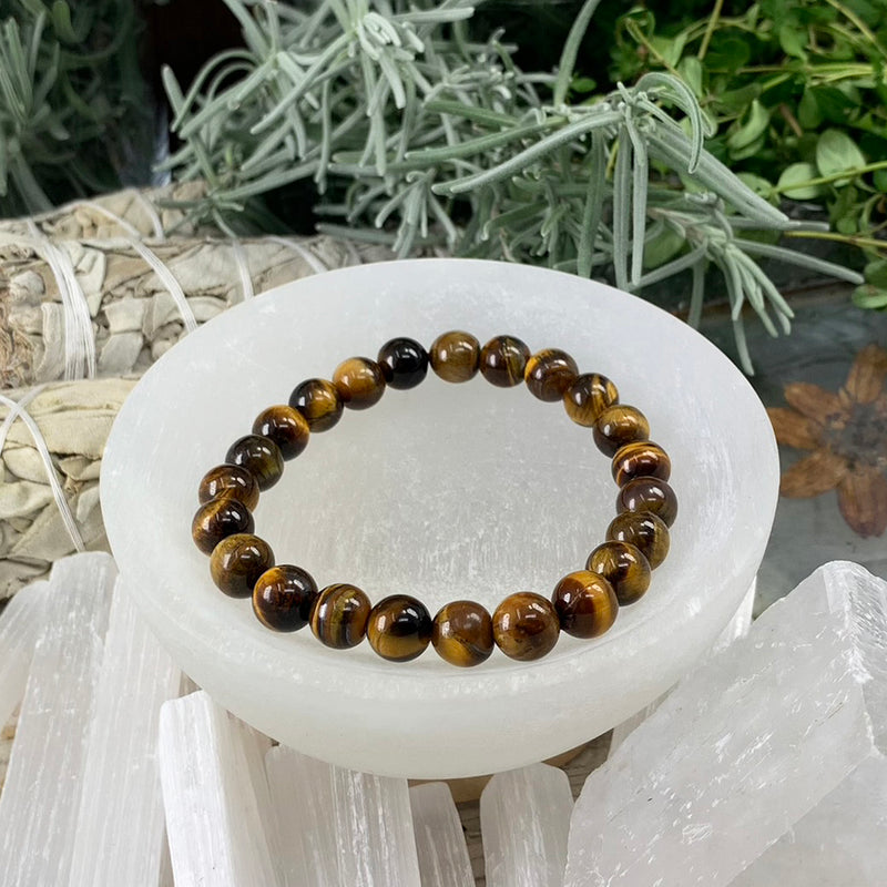 Mala Tiger's Eye Bracelet With Velvet Pouch