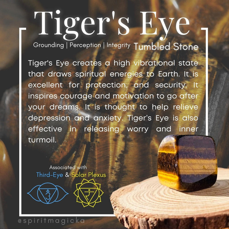 Tiger’s Eye Tumbled Cube - tumbledstone