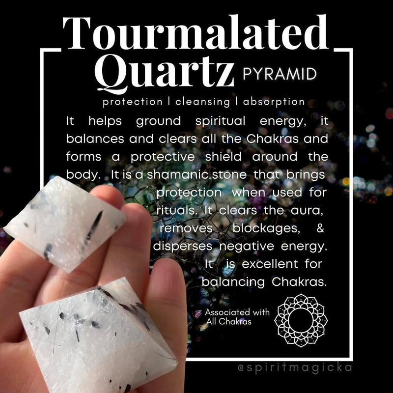 Tourmalated Quartz Pyramid - Small - pyramids