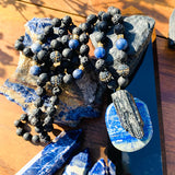 Tourmaline Pendant with Lava Bead Necklace - 108 beads