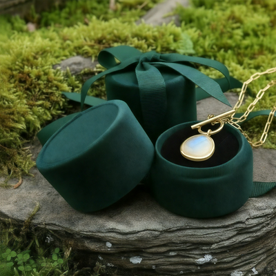 Z ARRON DESIGN Serenity Moonstone koperdraad hanger ketting