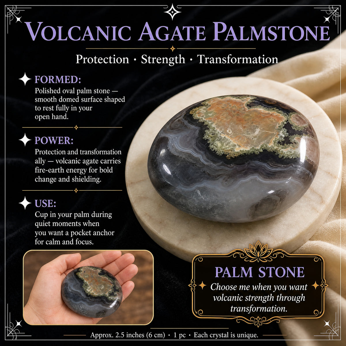 Volcanic Agate Palmstone