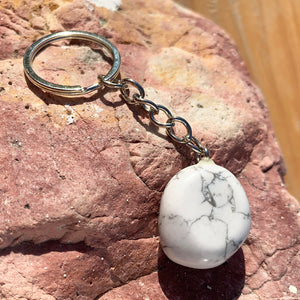 White Howlite Crystal Keychain
