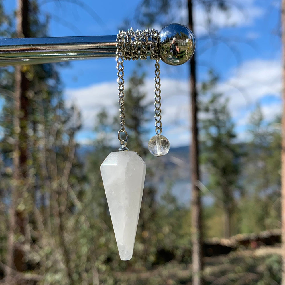 Crystal Pedulum White Quartz Crystal Pendulum – Spirit Magicka
