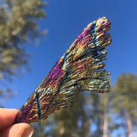 Rainbow Peacock Titanium Kyanite Fan