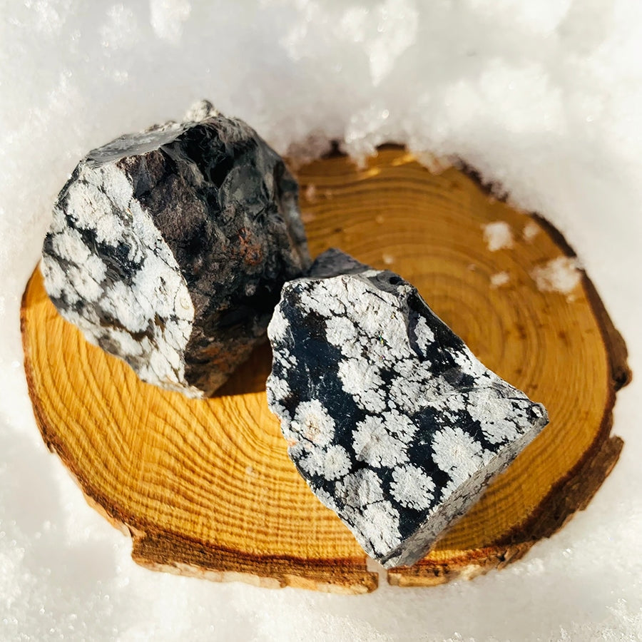 Sneeuwvlok Obsidiaan Ruw Natuursteen