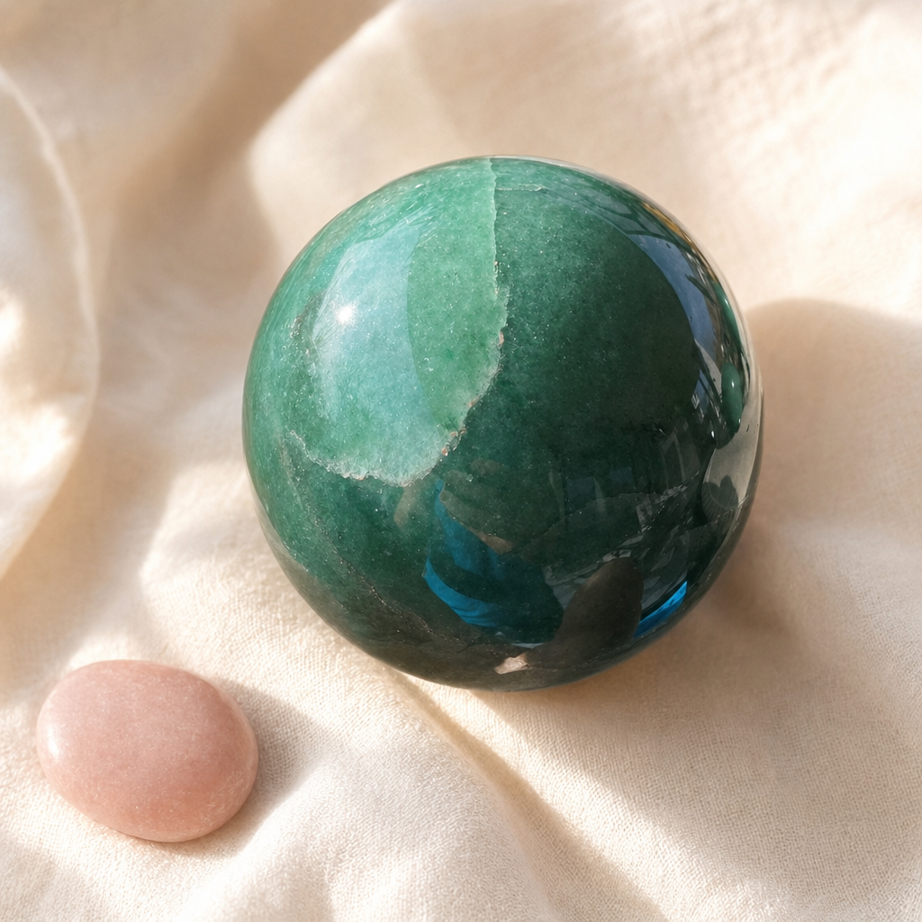 Green Aventurine sphere close-up